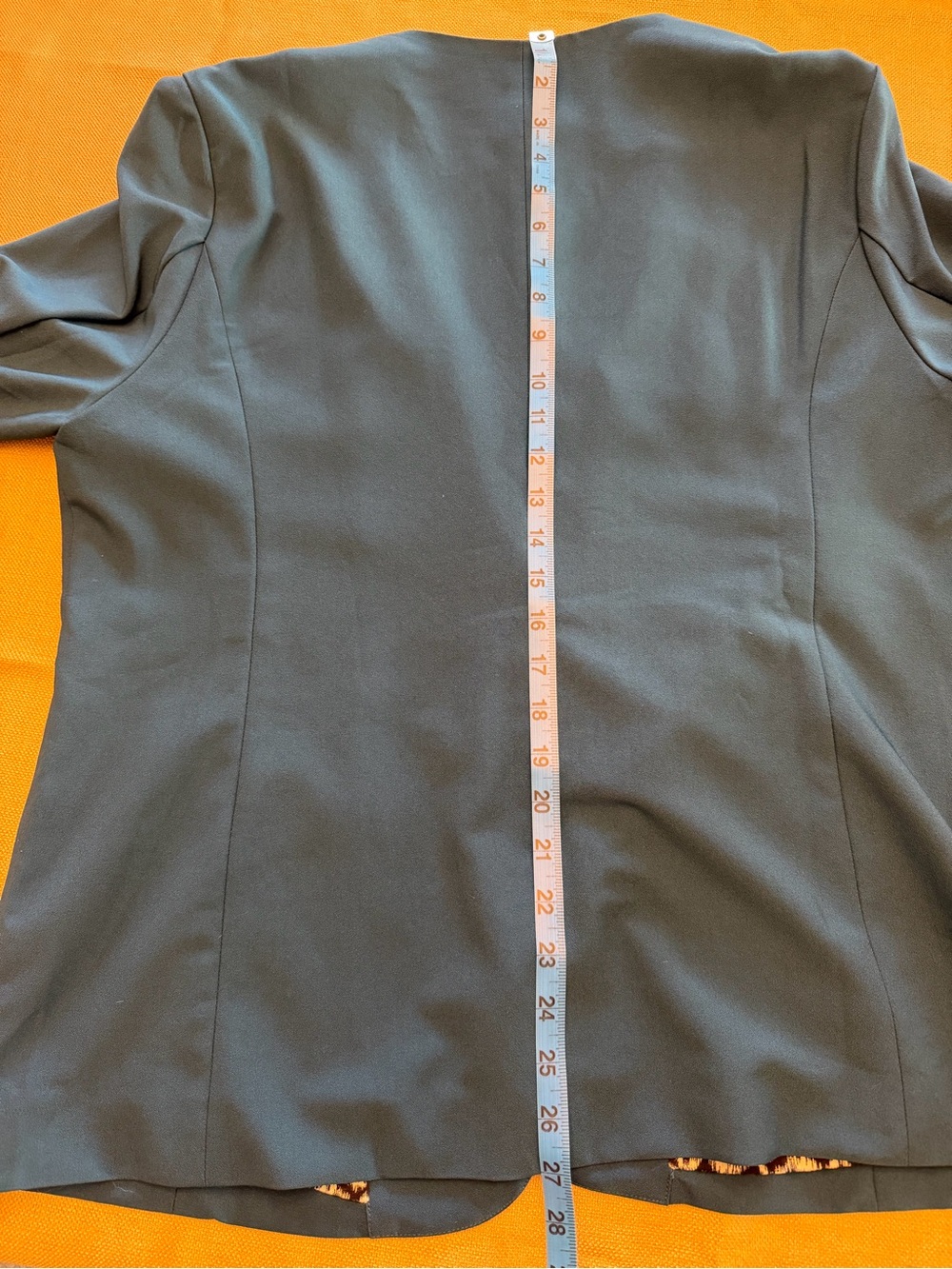 Skies Are Blue Teal Open-Front Blazer with Patterned Black-and-White Lining - Picture 9 of 9